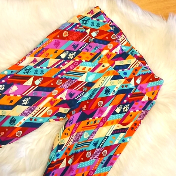 Disney LLR Its a Small World Legging-Orange Mix-#1439 - Picture 9 of 9